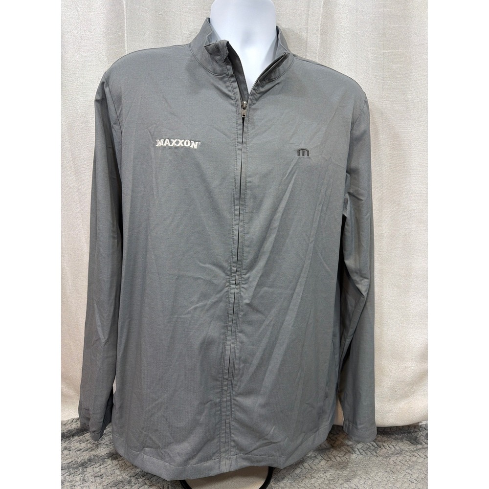TravisMathew Mens Gray Herringbone Full Zip Golf Performance Jacket  L MAXXON